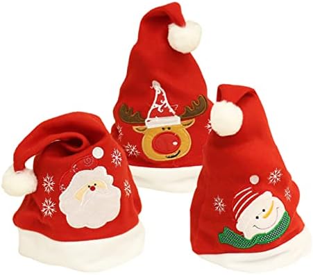 Aboofan 6 pcs festa chapéu de santa chapéu feminino boné de natal chapéu de santa vermelho xmas luxuoso Papai Noel Cap