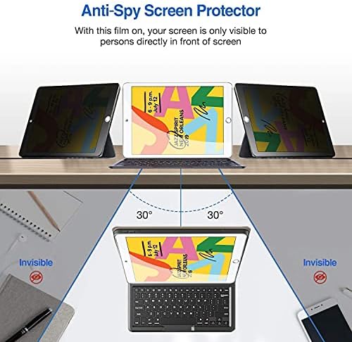 Procase iPad 10.2 7th Generation 2019 Case Slim Stand Hard Case Pacote com iPad 10.2 7th Gen 2019 Privacy Screen Protector