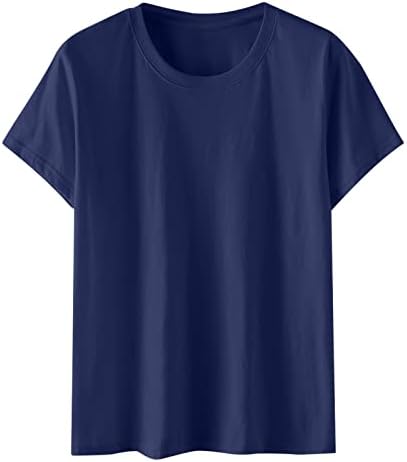 Pescoço redondo básico feminino Camisetas de manga curta Tops de verão Casual Casual Camiseta Solid Solid Camiseta Top