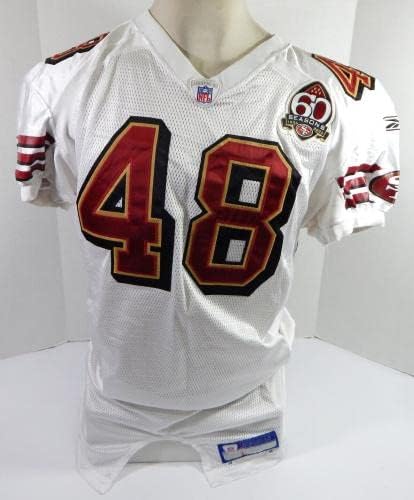2006 San Francisco 49ers T Smith 48 Jogo emitido White Jersey 60 S P 48 84 - Jerseys de Jerseys usados ​​da NFL