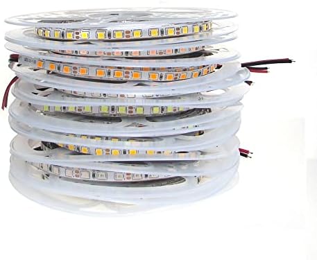 Faixa de luz LED de largura de PCB de 4 mm 12V 2835 120LED/m 5m Branco quente Branco 12V TV LED LUZES DE TRAFA