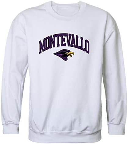 W Universidade da República de Montevallo Falcons Seal Fleece Fleece Crewneck Sweetshirts