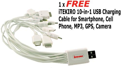 Kit de carregador de bateria de carro de parede AC ITEKIRO para PENTAX D-LI2 + ITEKIRO 10 em 1 Cabo de carregamento USB