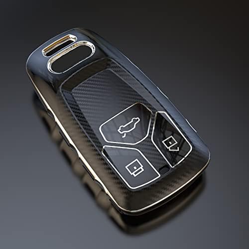 Elohei para a capa do Audi Key FOB, Protetor de capa de chave de chave SOFT SOFT SOFT Compatível com Audi A4 Q7 Q5 TT A3 A6 SQ5 R8 S5 Smart Key