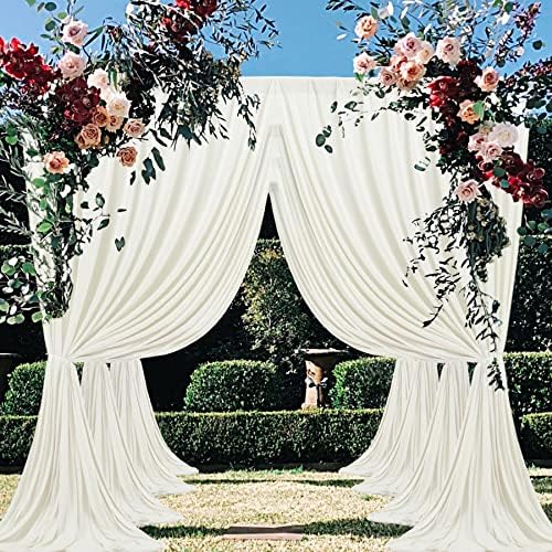 8 painéis cortina de pano de fundo de marfim para festas de casamento rugas de photo grátis cortinas cortinas de pano