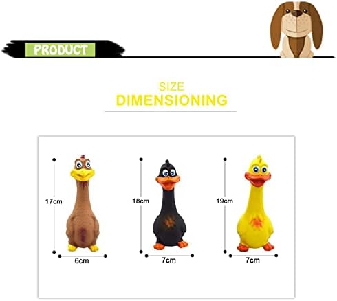 Duck Dog Toy - Set 3pcs interativos Toys de cães interativos Borda resistente a mordida, brinquedos agressivos de mastigar
