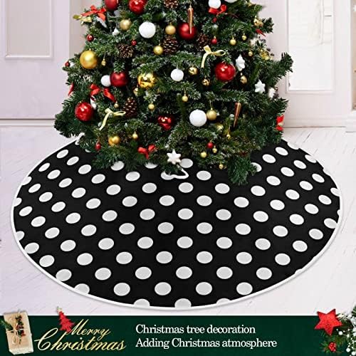 Baxiej Polca Branca Dots em grandes saias de árvore de Natal Black Salia de decoração de árvores de festa de férias de Natal