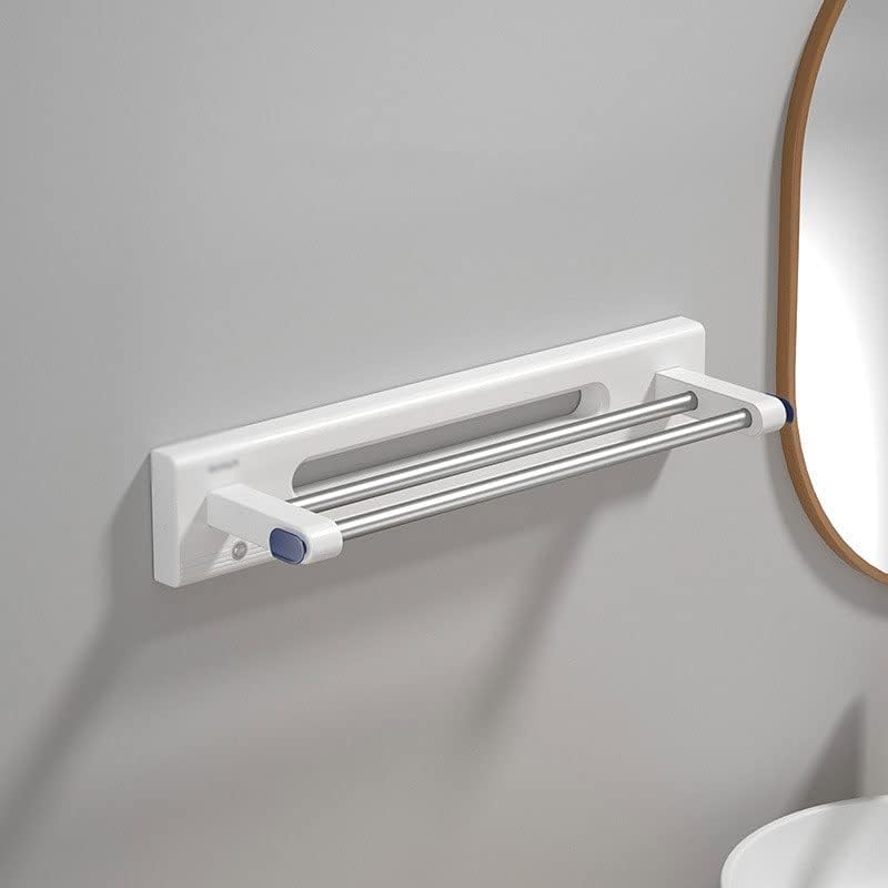 Dloett LED Induction Light Tootom Solder sem perfurar 1/2 toalhas de haste Acessórios para banheiros da prateleira do banheiro