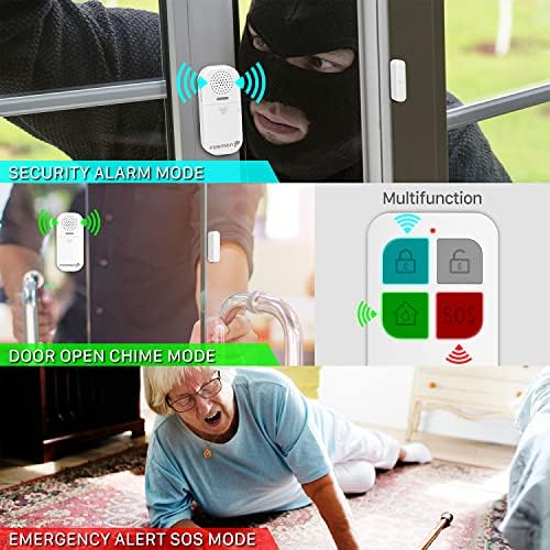 Fosmon Anti -Theft Burglar Alarm com janela remota, janela sem fio e porta aberta Alerta alerta de contato magnético Sensor de