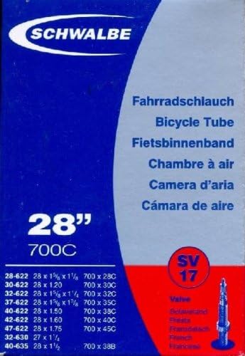 Tubo de bicicleta Schwalbe Sv17 com válvula Presta 37-622 mm 28 x 1 3/8 x 1 5/8, 28 x 1,40 700C