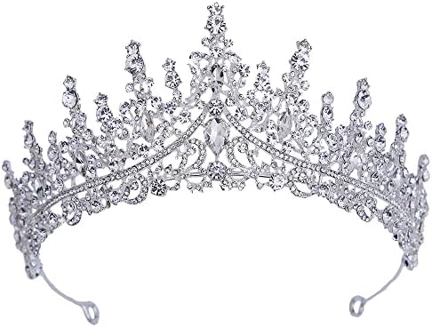 Geurlev Silver Tiara and Crown for Women
