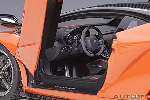 Lambo Centenario Arancia Argos / Pearl Orange com carbono 1/18 Modelo Car por Autoart 79201