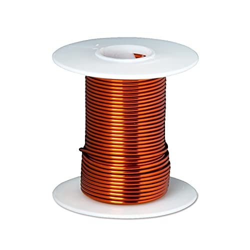 Fio de ímã, 240 ° C, fios de cobre esmaltados pesados, 18 awg, 1,0 lb, 199 'comprimento, 0,0437 de diâmetro, natural, natural