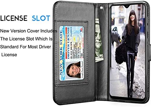 Caso do Galaxy A10E Tekcoo, capa de carteira Galaxy A10E, caça -níqueis de cartão de crédito de caixa de luxo que transporta a capa