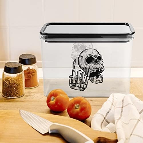 Rock 'n roll skull skull skor storma caixa de alimentos plásticos organizadores de recipientes de recipiente com tampa