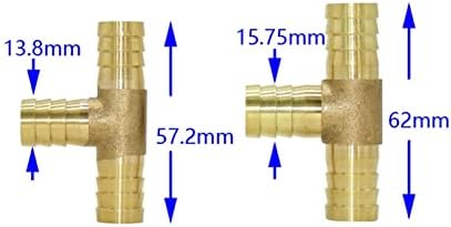 Adaptador do conector da mangueira 14 mm 16 mm de camiseta de bronze 12 mm Separador de tubo de água em forma de t
