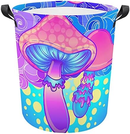 Magic colorido cogumelo de lavanderia grande cesto de roupa dobrável cesta de lavanderia organizador de brinquedo de cesta