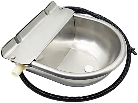 Tigela de água aquecida automática de aço inoxidável com válvula de flutuação Pedra de água de pet tumal