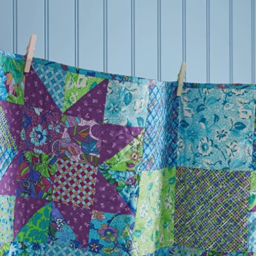O kit de quilt kit de colcha de estrela brilhante com tecido e padrão, 80 x 80in, sem corte, kits de colcha pré -corta prontos