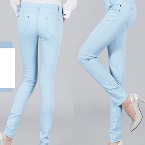 Maiyifu-GJ de cintura alta feminina Jeans magros casuais cor sólida Slim Fit Jeans Slimming Butt Lift calça jeans de jeans