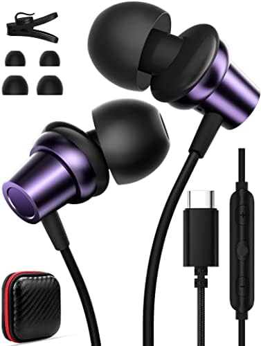 Fone de ouvido do tipo de fone C de fone C USB com fones de ouvido com fio de microfone para Samsung A53 A54 S23 Ultra ruído cancelamento