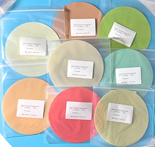 8 Variety Grits Diamond Lapping Microfinishing Film 5 polegadas