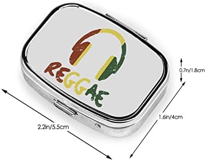 Reggae Music Jamaica Square Mini Caixa de comprimidos Medicine Organizador de metal Travel Caso portátil de comprimidos portátil