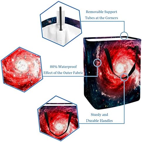 Galaxy Nebulose Space Print Print Collapsible Laundry Horse, 60l de lavanderia à prova d'água de roupas de lavar roupa de roupas de roupas para o dormitório para o dormitório