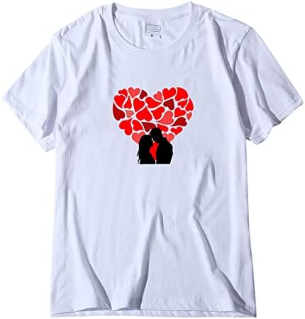 Casual Mulheres Mulheres Diário Amor Impressão o Pescoço Tamas Camiseta de Manga Curta Camiseta Impressa Lateral Late