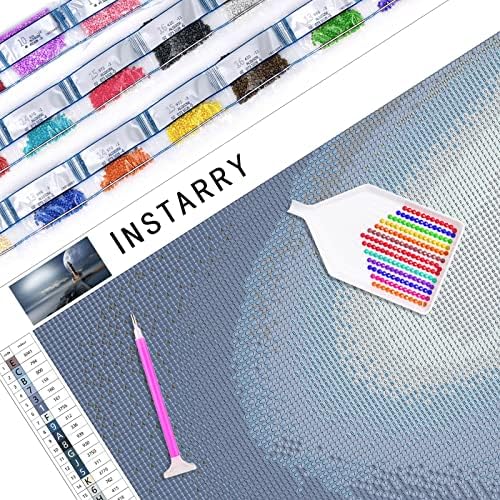 Instarry 5D Kits de pintura de diamante DIY para adultos Tamanho grande Decorações de farol e mosaico da lua Decorações de parede para sala de estar 31.5x15,7 polegadas