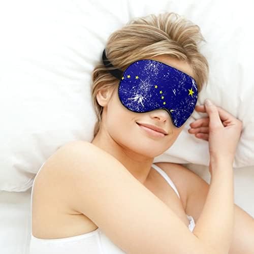 Máscaras para os olhos macios da bandeira do estado do Alasca com cinta ajustável confortável de uma venda para dormir para