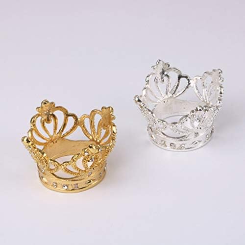 Hemoton Golden Crown Napkin Rings Shiny Rhinestone Nabilares Bucker Holder Wedding Table Table Serviette Bling Rings Decoração