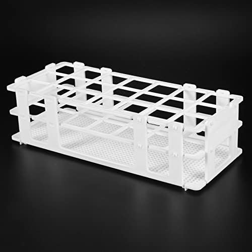 Wertygh 3 Pacote o rack de tubo de teste de plástico, 21 buracos Laboratório de testes de teste para tubos de tubo para tubos de teste de 30 mm, branco, destacável