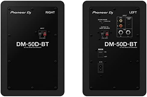 Pioneer DJ DM-50D-BT Pares de alto-falante de monitor de desktop de 5 polegadas com Bluetooth-Black