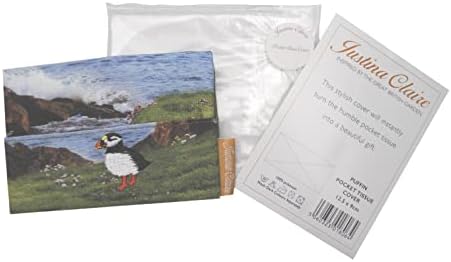 Justina Claire Pocket Tissue Suport em um design de papagaio -do -mar