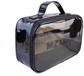 Lmmddp Black Cosmetic Bag, requintado e pequeno, deslize pelo compartimento, fácil de transportar, pode segurar cosméticos
