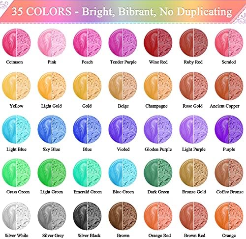 Jollidecor Mica Powders, 35 cores x 5g resina epóxi de pigmentos de pigmentos cosméticos naturais corante para bombas de