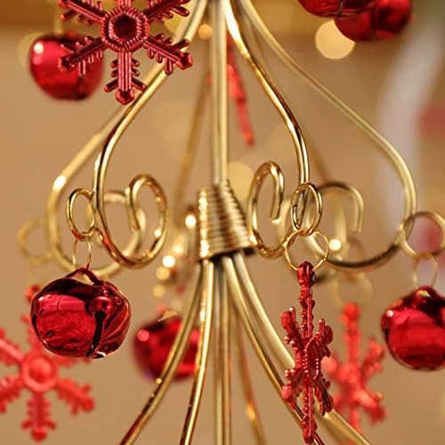 Ornamento de futebol garoto Jingle Jingle Bell Tree Desktop Decoração da árvore de Natal com luzes Ornamentos de metal Decorações