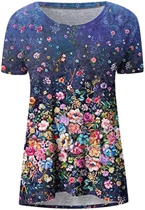 Camisa de manga curta para mulheres para mulheres camisetas gráficas estampadas florais