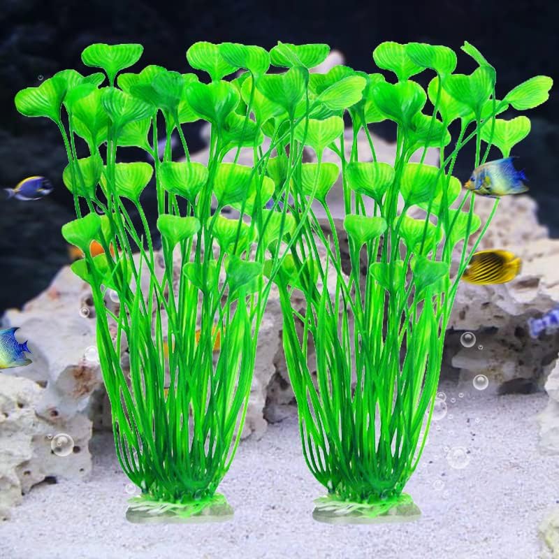 Vtapliea 2pcs plantas de aquário artificial para decorações de tanques de peixes 15,75 polegadas
