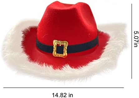 Ke1clo iluminam chapéu de cowboy de Natal/meia de Natal com luz LED, enfeites de Natal, suprimentos de festa e conjunto