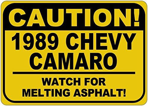 1989 89 Chevy Camaro Cuidado Sinal de asfalto - 12 x 18 polegadas