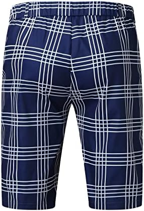 Shorts de golfe estampados em xadrez regulares para homens, shorts de verão para homens, shorts de golfe masculinos, shorts de