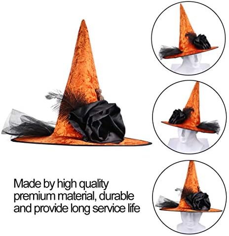 Kesyoo Chapéu laranja chapéu de laranja Crianças roupas Halloween chapéu de bruxa de máscaras Acessórios para fantasia de bruxa Halloween Party Party Cosplay Decor Decoração de Chapéu de Cosplay Cosplay