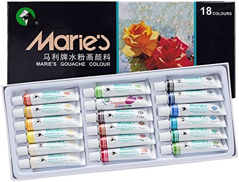 Conjunto extra de guache extra de Marie de 18 tubos de Gouache extra de 12 ml - 12 pacote