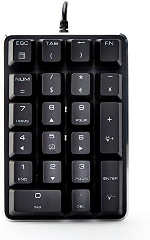 Teclado numérico mecânico Gateron Blue Switch Wired Ice Blacklight Backlight Keypad/teclado 21 Chaves portátil Numpad Layout