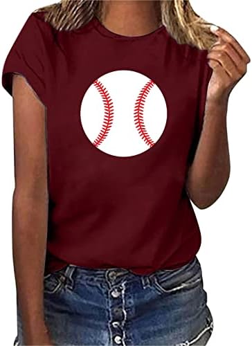 Mulheres camisas casuais verão feminino impressão casual de beisebol