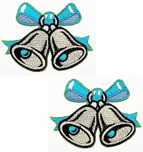 Kleenplus 2pcs. Bonitos bonitos com ferro -arco azul em patches desenho animado de Natal Kids Fashion Style Bordado Motif Applique