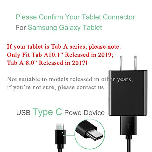 5v2a carregador USB Tipo C Compatível com Samsung Galaxy Tab A 8.0 , 10.1, 8.4 , Tab S3 9.7 S4 10.5 S5E S6 S7