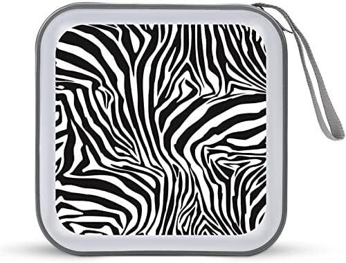 Africano Zebra Stripes CD CASE CASA PLÁSTICA DVD PLATELHE PARTELHOR PORTATE Organizador de armazenamento Bolsa para viagens em